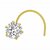 CEYLONMINE original diamond nosepin natural stone american diamond gold plated nose pin for women  girls