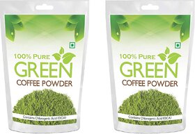Health First 100 Pure Green Coffee Beans Powder - 200 g (Pack of 2)