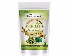 Health First Green Coffee Beans Decaffeinated  Unroasted Arabica Beans For Weight Loss 200 Grams Contains Chlorogenic A