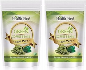 Health First 100 Pure Green Coffee Beans - 200 g (Pack of 2)