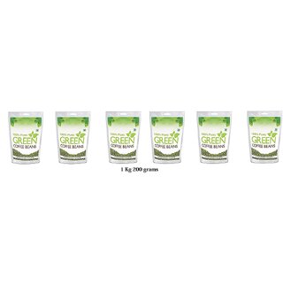 Pure organic Arabica Green Coffee Beans 200gm, Decaffeinated  Unroasted Arabica Coffee for Weight Management (1200 gram