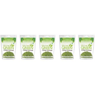 Health First Pure Organic Arabica Green Coffee Beans powder For Weight Management (1000 grams(pack of 5))