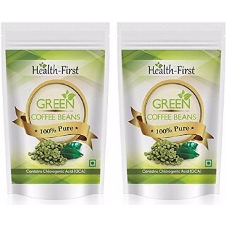 Health First 100 Pure Green Coffee Beans - 200 g (Pack of 2)