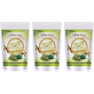 Health First Green Coffee Beans Decaffeinated  Unroasted Arabica Beans For Weight Loss Contains Chlorogenic Acid (600 g