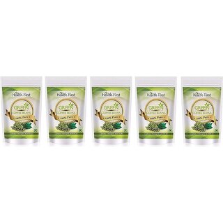 Health First 100 Pure Green Coffee Beans - 200 g (Pack of 5)