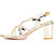 Funku Fashion Women Ankle Strap Golden Block Heel