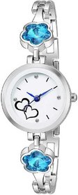 HRV Silver Metal Strap Round Shape Analog Watch For Women