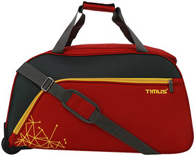 Timus Dynamite 65 cm 2 Wheel Trolley Bag for Travel Duffel Strolley Bag (Red)