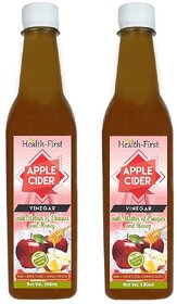 Health First Apple Cider Vinegar with Strand of Mother and Honey - 500 ml (Pack of 2)