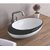 InArt Wash Basin/Vessel Sink Slim Rim Oval Shape for Bathroom 20 x 12 x 5 Inch Glossy Black and White