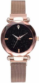 Hrv Magnet Metal Strap Designer Mesh Shining Crystal Dial Watch Form Women