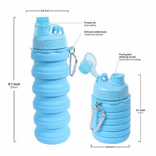 Silicone Portable Leak Proof Foldable Water Bottle (550ml)