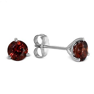 natural garnet stone earring original & unheated gemstone stud earring for gomed/ hessonite for women by Ceylonmine