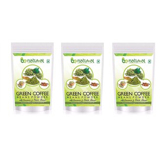 Be Natural Organic Green Coffee Beans Flavoured Powder For Weight Management - 300 Gram (Pack Of 3)