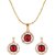 MissMister Gold Plated, Ultra high Fashion, Red CZ Studded Fashion Pendant Set