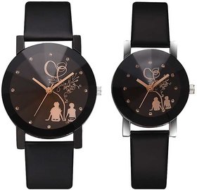 HRV Couple Watch With Limited Edition Tree Love Design Analogue Round Black Men  Women