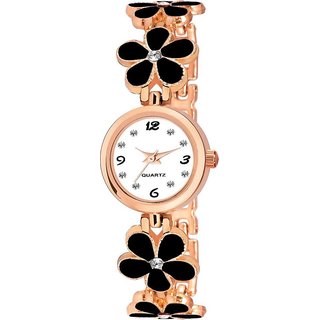 HRV New Design Black Dial With Silver chain Unique Finishing Analog Watch For Women