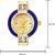 HRV Women Blue Round Gold Dial Rajvadi Bangle Analog Watch