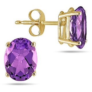 Semi- Preciious Stone Amethyst Stone Stud Earrings Original & Good Quality Stone Amethyst Stud Earring For women