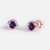 CEYLONMINE- Natural Amethyst stone Stud Gold Plated Earrings For women & Girls