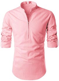 Vida Loca Peach Color Cotton Designer Shirt For Men