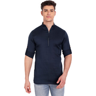 Vida Loca Navy Color Cotton Designer Shirt For Men
