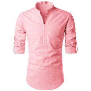 Vida Loca Peach Color Cotton Designer Shirt For Men