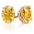CEYLONMINE  sapphire earrings natural gold plated yellow sapphire stud for women