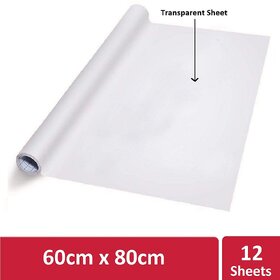 Kowa Writing Sheet,Portable Transparent Board for Office, Meetings,Transparent Sheet(One Roll contains12 Reusable Sheet).