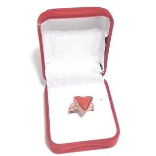 Red Coral Adjustable ring in Copper