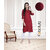 Fabclub Women's Rayon Solid Plain Straight Kurti (Maroon)