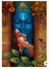 Style UR Home - Radha Krishna in Wall Art Print - 18x 12  -Vinyl Non Tearable High Quality Vastu Complaint Printed Poster.