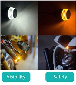 Motorcycle Handlebar End LED Turn Signal Light Handle Bar Grip Side Direction Light Modified Motor bike