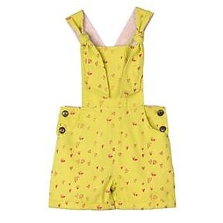 100  Cotton Casual Wear Yellow Color Short Dungaree Dress For Boys  Girls