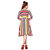 Saadhvi Multi Crepe Striped Western Wear Dress