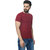 Odoky Mens Maroon Striped Cotton Blend Round Neck T-Shirt