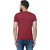 Odoky Mens Maroon Striped Cotton Blend Round Neck T-Shirt