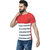 Odoky Mens Multicolor Color Block Cotton Blend Round Neck T-Shirt