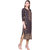Rocca Women Rayon Foil Printed Straight Fit Calf Long Kurta (Grey)