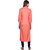 Rocca Women Rayon Printed Straight Fit Calf Long Kurta (Orange)