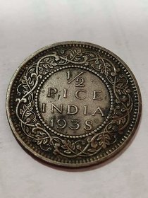 1/2 pice india 1938 george king emperor.