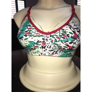 Multicolor printed bra