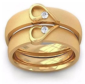 Natural American Diamond Gold Plated Designer Couple Ring Precious  Certified Stone Diamond Ring -CEYLONMINE