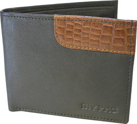 my pac db Vogue Rfid protected genuine leather  wallet Black -Tan C11596-121U.