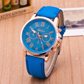 HRV Womens Bracelet Watch  Fashion Casual Ladies Geneva Wristwatch (Blue)