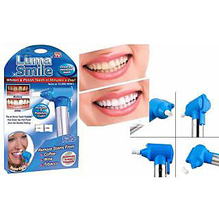Tooth Polisher Whitener Stain Remover with LED Light Luma Smile Rubber Cups