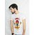 Generic Mens White Digital Print Cotton Blend Round Neck T-Shirt