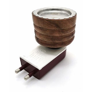 Electric Wooden Kapoor Dani (dhupdani) Incense Burner for Home Office Temple God Puja, Positive Energy Aroma Diffuser