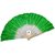 kkalakriti Fan Japanese Green Color Dance Prop easy folding