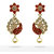 Jewellery Gold Plated with Emboss Red color Ear Rings for Girls & Women
